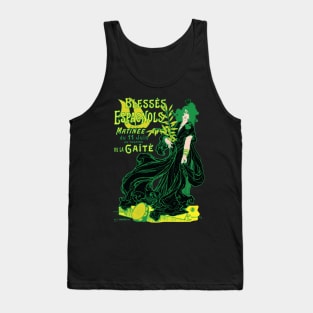 Simplified French Art Nouveau Advertising Poster, Spanish Maja Blesses Espagnols Tank Top